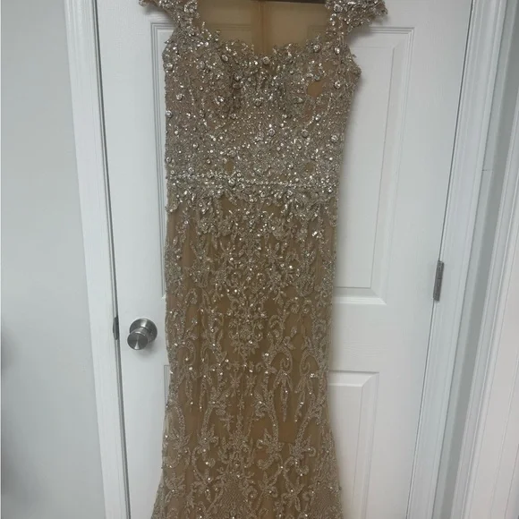 Glamorous Gold Embellished Maxi Dress - Picture 2 of 7